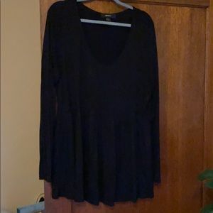NWOT Long-sleeve black top with empire cut